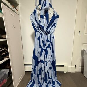 SHEIN Blue and White Striped Dress